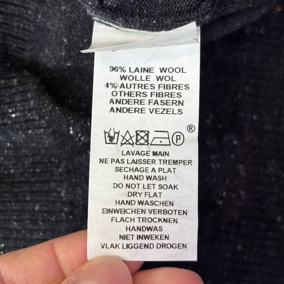 Saint James Mademoiselle Sweater Womens L 96% Wool Black Silver Pullover France - Picture 13 of 16